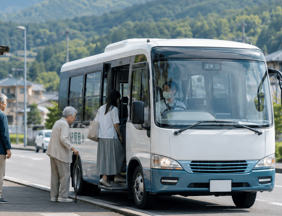 An elderly passenger boarding a bus with assistance — the reality reports describe